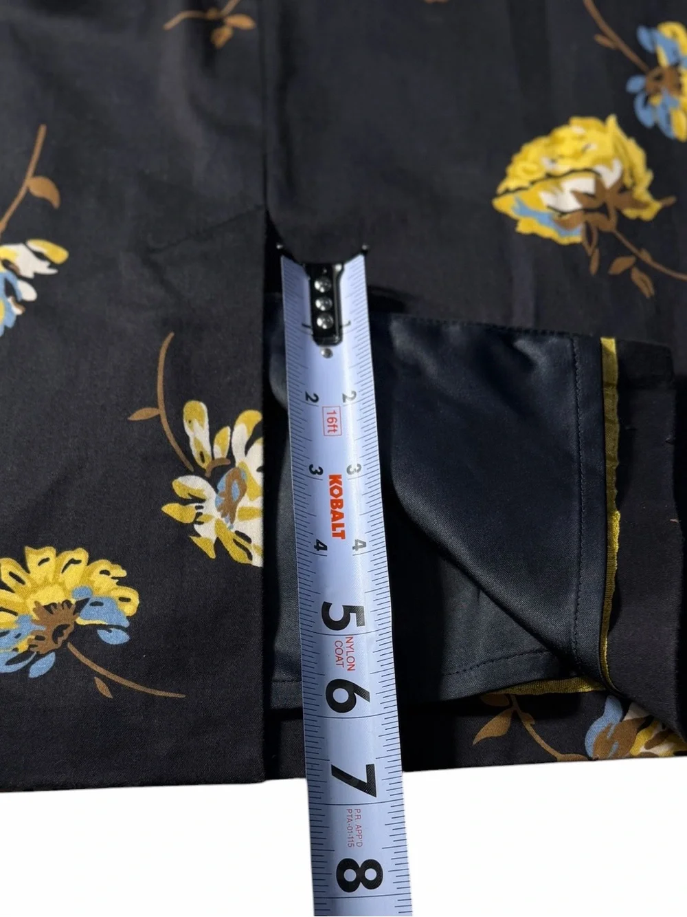 Boden Floral Black Belted Pencil Skirt Dress With Slit And Side Pocket Women 6R